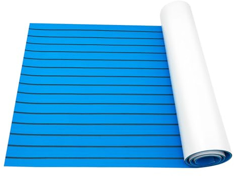 DHQCQL Revestimiento de suelo para barco, 240 cm x 90 cm x 6 mm, espuma EVA, alfombra de suelo de espuma EVA, alfombra de suelo para barcos y yates, alfombra para barcos y suelo de terraza (azul)
