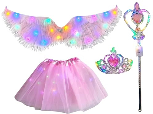 Ailes d'ange pour enfants - Ailes d'ange illuminées pour filles | Costume pour enfants pour fête, Noël, anniversaire, cosplay, festival scolaire