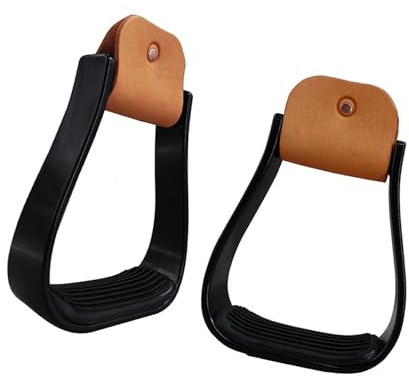 DOUDINGMAO Staffe per cavalli in alluminio leggero con tappetino antiscivolo per equitazione e staffe occidentali imbottite in alluminio equestre