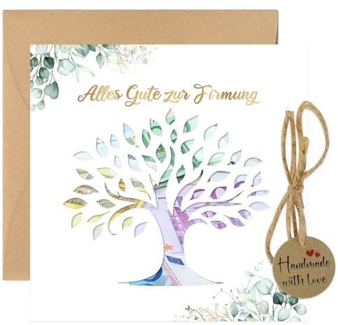 Thboxes Tarjeta de confirmación de dinero con sobre, regalos de firma, regalos de dinero, embalaje creativo, tarjeta de felicitación, confirmación para niñas, jóvenes y adolescentes