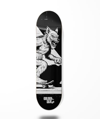 Golden Sand monopatín Skate Skateboard Deck Tabla - Action Wolf 8.375