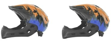2 set Casco da Bici per Bambini Moda Casco Da Bicicletta per Bici All'aperto Arrampicata Arancia Blu