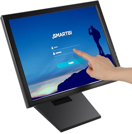 Shalmidor Monitor touchscreen LCD da 17 pollici, alta precisione, con penna, risoluzione 1280 × 1024, inclinabile orizzontalmente e verticalmente, display touch con VGA + USB, schermo per ristoranti