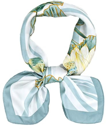 RANYAKE Pañuelo para el cabello de mujer, 70 cm, pañuelo de seda para mujer, cuadrado, satén, bandanas, diadema, pañuelos para el cuello, pañuelos de moda para mujer