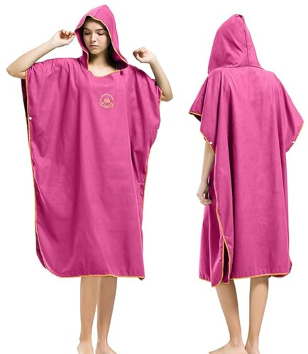 Hiturbo Microfiber Surf Poncho: Wetsuit Hooded Changing Towel