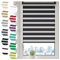Doppelrollo Klemmfix ohne Bohren 120cm x 150cm Schwarz Duo Rollo Klemmrollo Sonnenschutzrollo Fensterrollo für Fenster & Türen Zebrarollo Seitenzugrollo