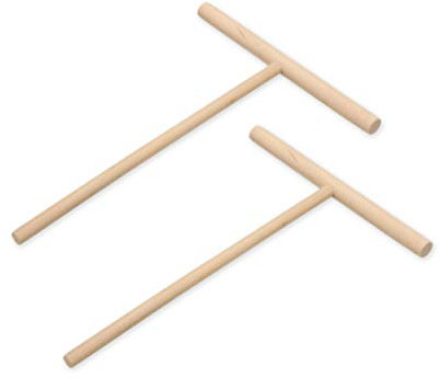SCSpecial Crepe Spreader 2 Pieces 6.1 Inches x 4.7 Inches Natural Wooden T-Shaped Tool for Crepes Wooden Crepe Maker Pancake Maker Tool
