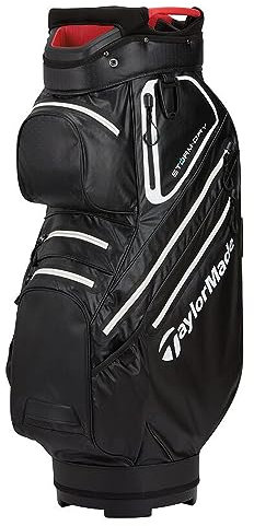 TaylorMade Golf Storm Dry Cart Bag 2023, Black/White/Red