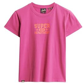 Superdry Damen Tailliertes Super Athletics T-Shirt Baton Rouge Lila 40