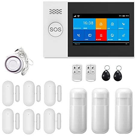 Sistema de Alarma DIY de Seguridad para el hogar, PG107 4.3 Pulgadas Alarma de Seguridad WiFi gsm Sistema de Alarma for Soporte doméstico Tuya Aplicación Llamar/SMS Contador Remoto Kit de Alarma Anti