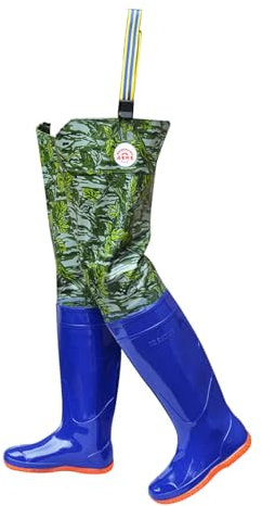 JCWGLY Wathose Leichte PVC-Watstiefel Für Herren Und Damen, wasserdichte Angelstiefeletten Für Den Außenbereich, Ackerland/Waten/Aquakultur(Green,37 EU)