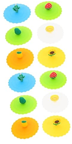 SHOWERORO 2sets Leakproof Can Lids for Tins Silicone Mug Covers Reusable Fruit Can Covers for Home 6pcs*2
