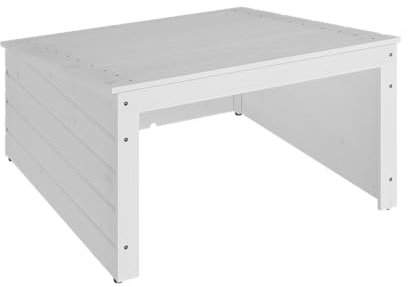 STEELSØN Mähroboter Garage Merope, Garage für Rasenmäher aus Holz mit abnehmbaren Pultdach, Mähroboter Haus Weiß lackiert, Überdachung, Unterstand 31/42 x 77 x 77 cm HxTxB