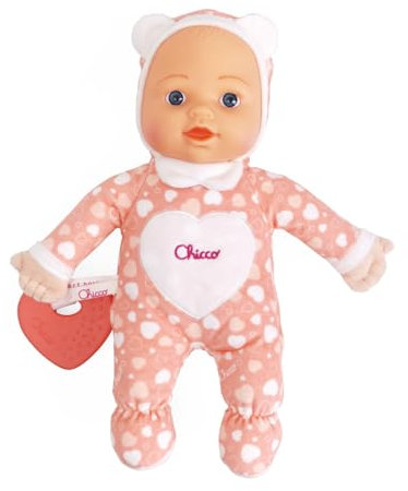 Chicco Jeu Ma première poupée, poupée Douce avec des cœurs, avec Un cœur de Dentition, Doux et léger, Lavable en Machine, 0 Mois+.