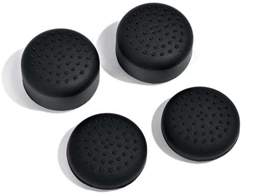 DLseego Thumb Grip Caps Compatible with Switch 2,4PCS Raised Dots Silicone Joystick Covers,Short and High Rise Enhanced Gaming Grip Anti-Slip Analog Stick Protective Caps,Black