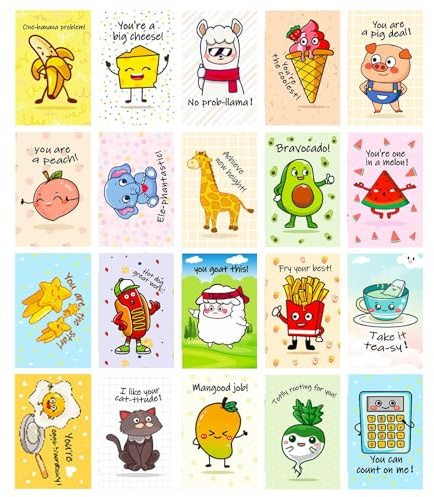 Lot de 20 cartes postales amusantes pour, motif dessin animé, fournitures d'expression émotionnelle pour amis, filles, étudiants, enseignants