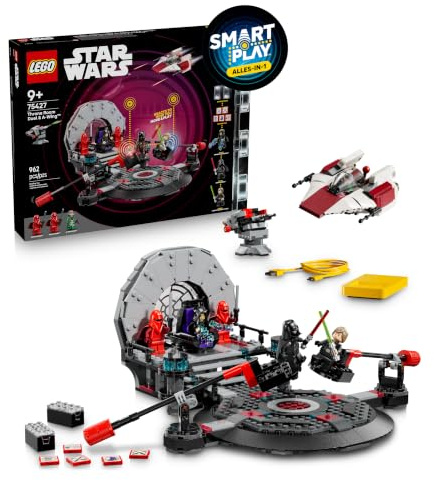 LEGO Star Wars 75427 Smart Play: A-Wing e il duello nella sala del trono – Set da gioco interattivo All-in-1 con 2 Smart Bricks, 5 tag, 3 minifigure e caricabatterie, regalo per ragazzi, ragazze dai 9