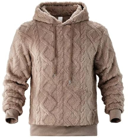 ZBDZSW Automne et Hiver Loisirs Hommes High Street Jacquard Double Face Velours Capuche Sport Tendance Pull Veste, camel, M