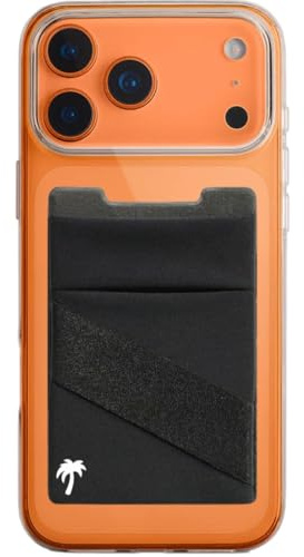 LIFESTYLE DESIGNS The StickyWallet – Premium Spandex Stick-on Phone Wallet Card Holder for any Case – Unique Double Pocket Design + Finger Strap (1 Pack)