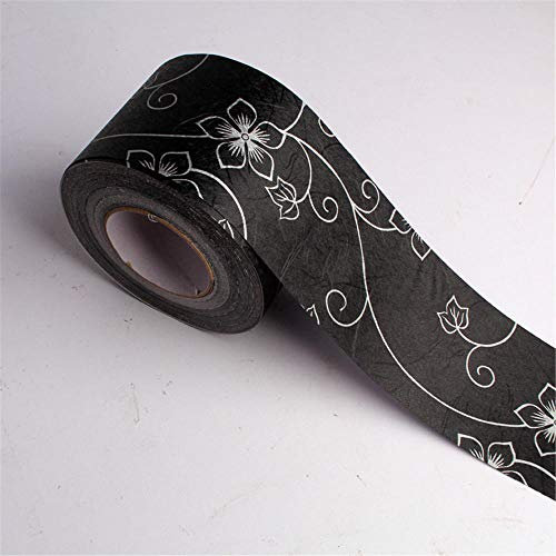 Dostear Fer noir 12×500CM Bordure de papier peint Frise Adhesive Frise Autocollante pour Cuisine, Salle de Bains, Plafond, Salon, Chambre Décoration Murale