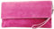modamoda de T151 Damen Wildleder Rauleder Clutch Umhängetasche Abendtasche handmade in Italy, Farbe:Pink2021