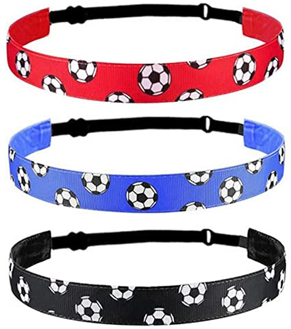 3 Piezas Atléticos Diademas, Ajustable Elástico Antideslizante Diadema,Fútbol Diadema Deportes,Diadema Deportiva Elástica Para Niños Mujeres Hombres Para Trotar Correr Fútbol Baloncesto Yoga