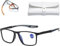 ARTSIM Lunettes de sport ultra-légères anti-lumière bleue pour hommes, lunettes de lecture pour cyclistes, lunettes de lecture portables, double focalisation de loin et de près (2x,Noir)