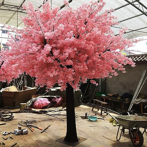 Künstlicher Baum, großer rosa Kirschbaum, Kunststoffbaum, künstlicher Baum mit gebogenem Stamm, künstlicher Baum zur Dekoration von Innen- und Außengärten, 1,8 x 1 m/5,9 x 3,2 Fuß Dekoration made in