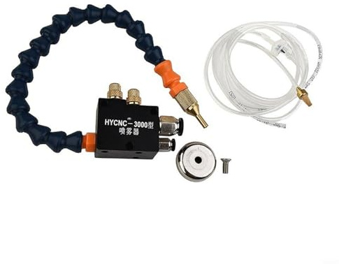 Moliuoly CNC Lathe Milling Machine Atomization Cooling Lubricant Sprayer Made of PU, Metal and Brass, Magnetic Attachment, 300 mm Cooling Tube, 1.5 m PU Pipe, Drilling and Grinding Machines