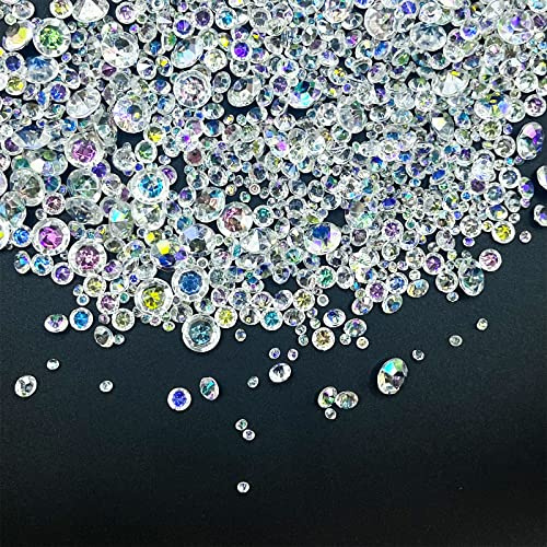 4500 Paquete de Diamantes Decoracion Cristales para Manualidades Gránulos de Cristal Decorativos Diamante Cristal para Florero, Relleno, Navidad, Boda, Fiesta de Cumpleaños (3 mm, 6 mm, 10 mm)