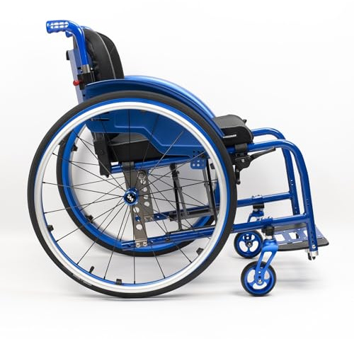 NRNQMTFZ Självgående sportrullstol, vikbar transportrullstol med skjuthandtag, ram av aluminiumlegering, utomhus reserullstol, för vuxna, seniorer (E,Sittbredd 42 cm/16,5 tum)