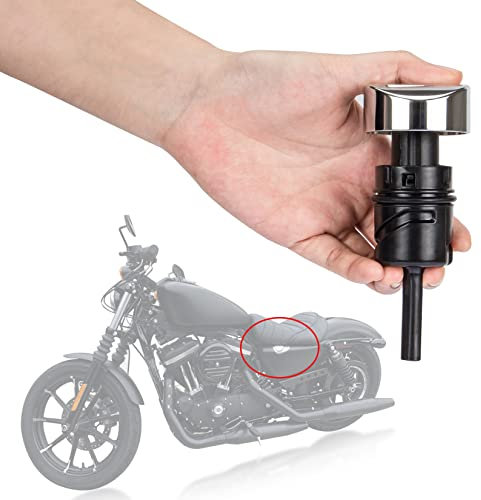 PSLER Tapón de llenado de Varilla de Nivel de Aceite para Motocicleta para Sportster Hierro XL 883 1200 48 2004-2021, Tapones de llenado Emergentes de Corte Profundo para Tanque de Aceite(Cromo)