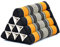 Leewadee Thai Dreieckskissen - Bequemes Rückenstütze Lesekissen Fernsehkissen - Ökologisches Naturprodukt Mit Kapok-Füllung, 50 x 33 x 33 cm, Schwarz Orange
