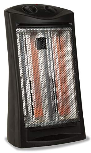 BLACK+DECKER Infrared Radiant Quartz Tower Heater, 1500W Space Heater with Adjustable Thermostat, Portable Heater with 2 Settings, Personal Heater for Home and Office, BHTI06, Black