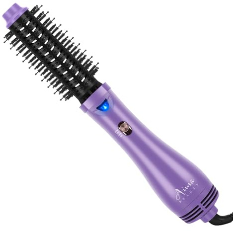 Hot Air Brush, Aima Beauty Salon One-Step Hair Dryer and Volumizer, 4-in-1 Hair Dryer Brush, Hair Styling Tools, Purple-Round
