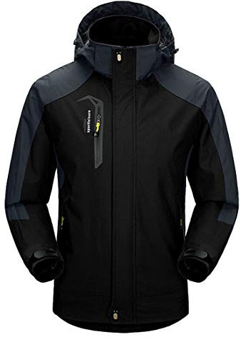 Naudamp Chaqueta Impermeable al Aire Libre para Hombres Ligero Softshell Rain Coat Escalada Senderismo Ropa Montaña Multi-Bolsillos Rompevientos