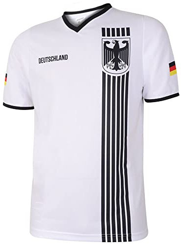 Tyskland Fotbollströja Hemma - Randig Svart Vit - Barn och Vuxna - Pojkar - Fotbollsutrustning - Fotbollspresenter - Sport-T-shirt - Sportkläder - Storlek L