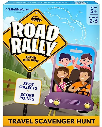 Mini Explorer Road Rally Travel Scavenger Hunt Card Game for Kids - Roads Trip Car Games & Activities Must Haves Essentials - Eye Hide & Seek Found Spy Summer Camping Toys Ages 5 6 7 8 9 10 11 12