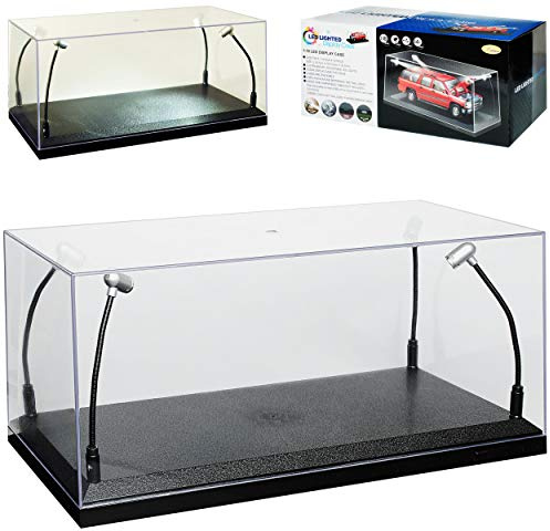Generisch Acryl Vitrine mit LED Beleuchtung für Modellauto 1/43 1/64 1/72 1/87 1/32 1/24 1/18 Modellcarsonline Modell Auto Modell Auto