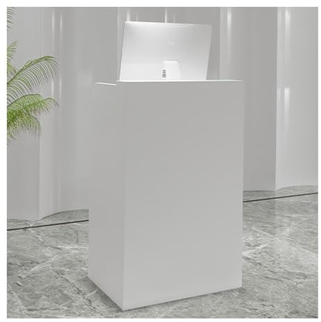 YVZYLXH Empfangstheke,Rezeptionstheken,Empfangstresen vorn,Verkaufstheke aus MDF,abschließbar, Rezeption,Rezeptionstheken,für Einkaufszentren, Hotels, Firmenempfang(Color:Wit,Size:60X40X95cm)