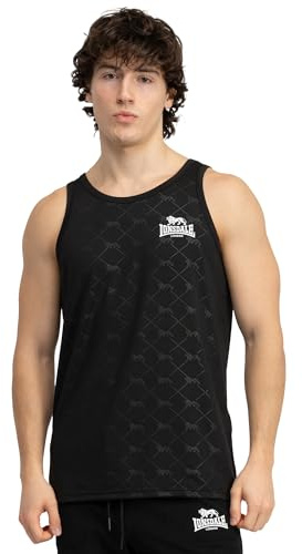 Lonsdale Camiseta Funcional sin Mangas Hombre, Corte Regular, Sandringham, Negro/Blanco, Talla XXL