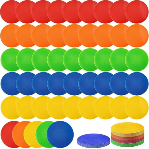 ASMIZ 45 Pack TPR Floor Spot Markers, Non Slip Agility Spots, 23 cm | Flat Cone Field Markers for Football, Basketball, Gym Workouts, Speed Training and Agility Drills