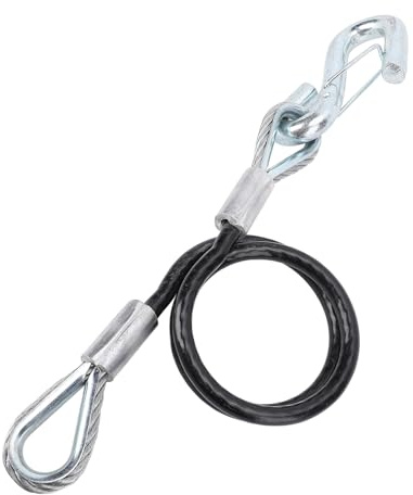Pongnas Cable de Cadena de Seguridad para Remolque de 48 Pulgadas con Ganchos en S, Resistencia a la Rotura de 3500 Libras, Diseño de Cuerda de Resorte, Longitud (con un Gancho en S)