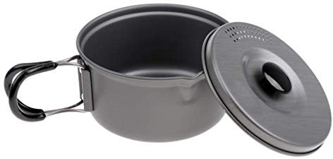 Backbayia Aluminium Portable Camping Hiking Saucepan with Lid Folding Handle