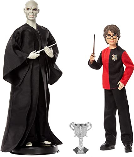 Mattel Harry Potter GNR38 - Sammlerpuppe 2er Pack, Geschenkset mit Voldemort-Puppe (ca. 30 cm), Harry Potter-Puppe (ca. 26 cm), mit Kleidung und Zauberstäben nach Vorlage der Filme, ab 6 Jahren