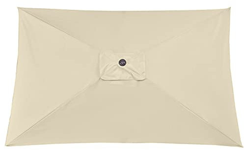 DUDNJC Auvent rectangulaire à 6 baleines de rechange résistante à la décoloration pour parasol de terrasse, marché, extérieur, pelouse, piscine (auvent beige)