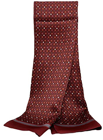 UK_Stone Pañuelo de hombre, en 100% seda, bufanda vintage, con motivo, Talla única