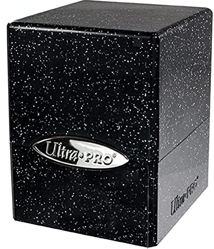 Ultra Pro - Satin Cube 100+ Card Deck Box (Glitter Black) - Protect Your Gaming Cards, Sports Cards or Collectible Cards In Stylish Glitter Deck Box, Perfect for Safe Traveling