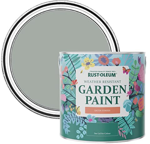 Rust-Oleum Grey Mould-Resistant Garden Paint In Satin Finish - Pitch Grey 2.5L