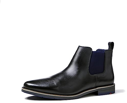 LLOYD Herren Stiefeletten Lawrence, Männer Chelsea Boots,Normalweit,halbstiefel,Kurzstiefel,uebergangsschuhe, SCHWARZ, 43 EU / 9 UK
